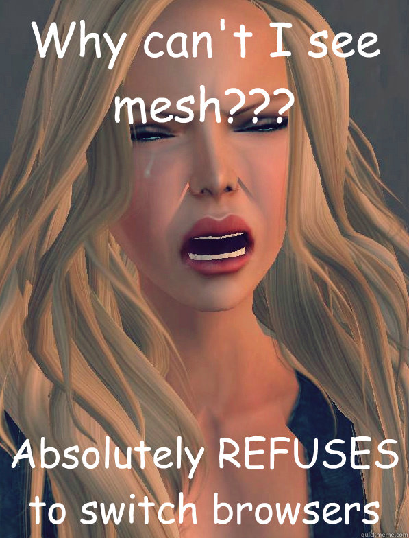 why cant i see mesh absolutely refuses to switch browser - secondlifeproblems