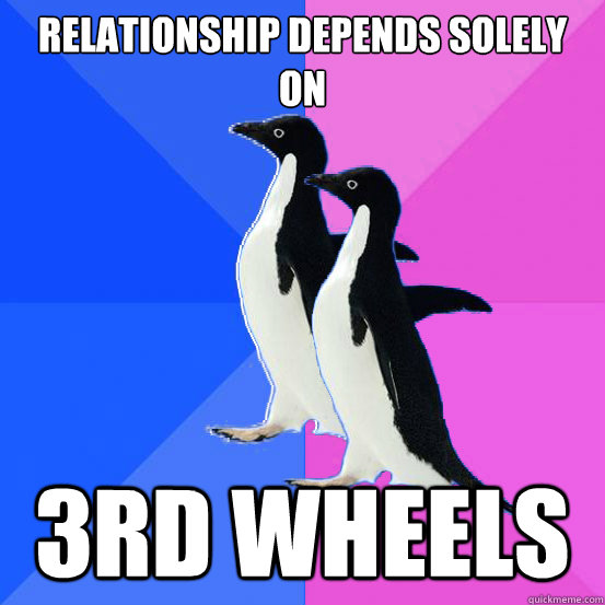 relationship depends solely on 3rd wheels - Socially Awkward Couple