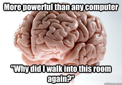 more powerful than any computer why did i walk into this ro - Scumbag Brain