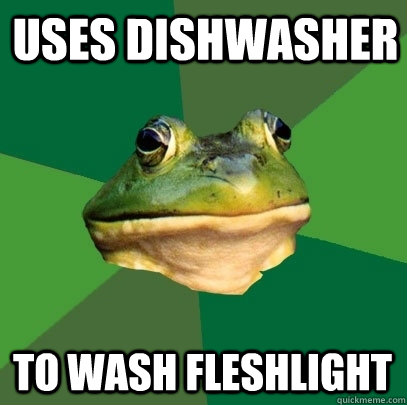 uses dishwasher to wash fleshlight - Foul Bachelor Frog