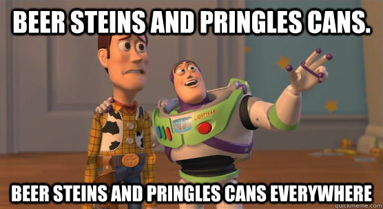 beer steins and pringles cans beer steins and pringles cans - Toy Story Everywhere