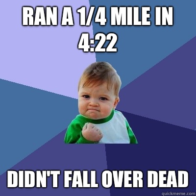 Ran a 14 mile in 422 Didnt fall over dead - Success Kid