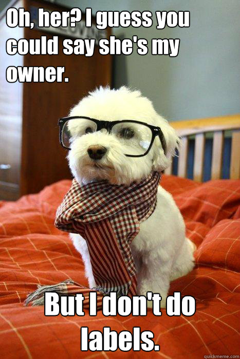 oh her i guess you could say shes my owner but i dont d - Hipster Dog