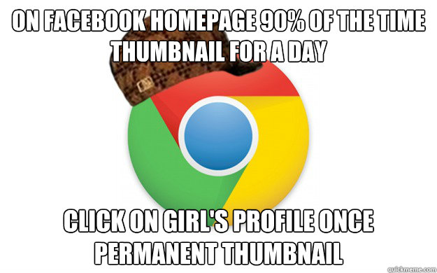 on facebook homepage 90 of the time thumbnail for a day cli - Scumbag Chrome