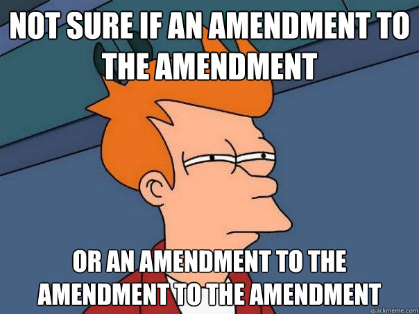 not sure if an amendment to the amendment or an amendment to - Futurama Fry