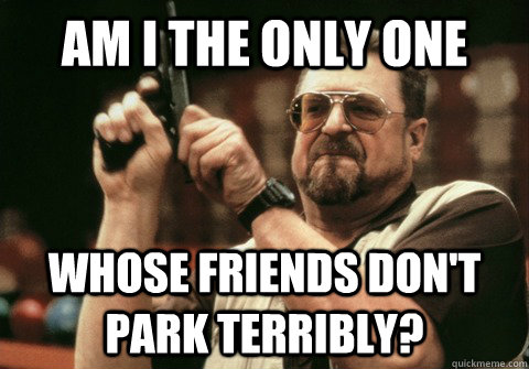 am i the only one whose friends dont park terribly - Am I the only one