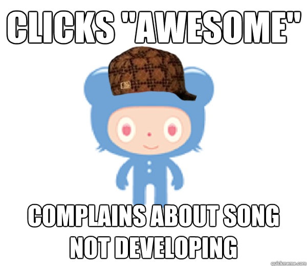 clicks awesome complains about song not developing - Scumbag Turntable