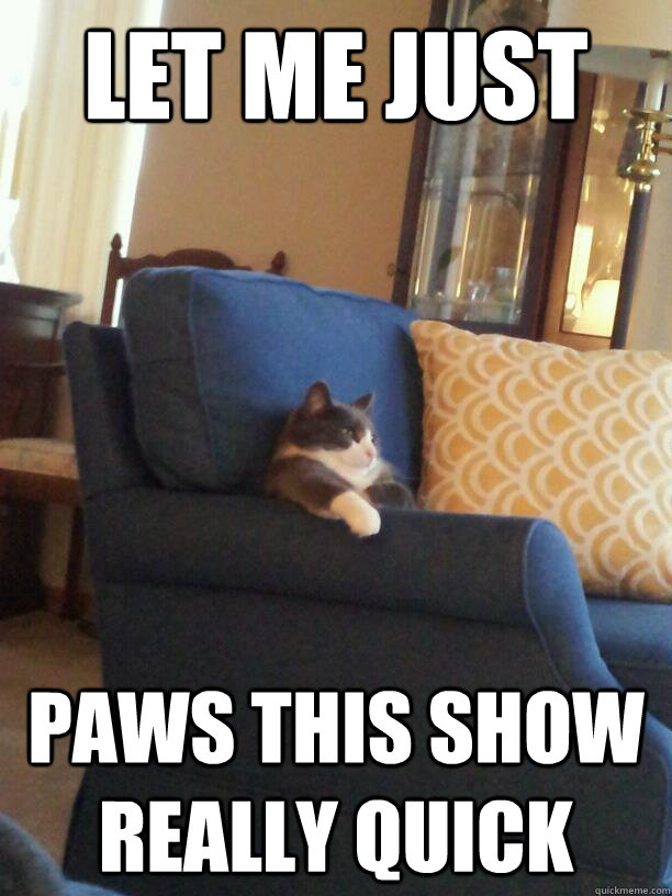 let me just paws this show really quick - Content Cat
