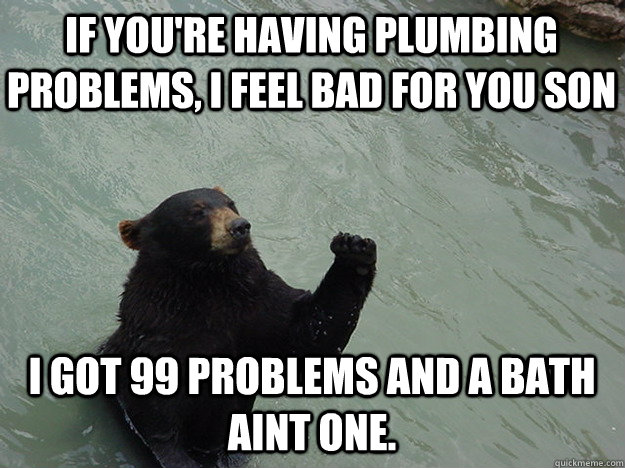 if youre having plumbing problems i feel bad for you son i - Vengeful Bear