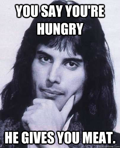 you say youre hungry he gives you meat - Good Guy Freddie Mercury