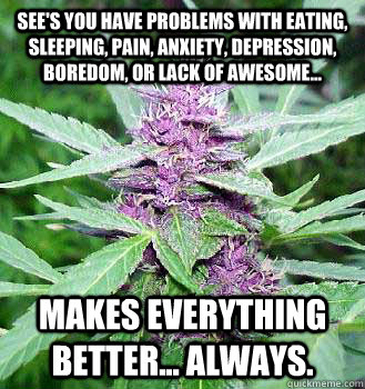 sees you have problems with eating sleeping pain anxiety - marijuana