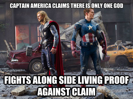 captain america claims there is only one god fights along si -