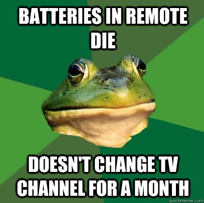 batteries in remote die doesnt change tv channel for a mont - Foul Bachelor Frog