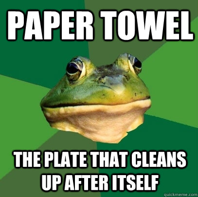 paper towel the plate that cleans up after itself - Foul Bachelor Frog