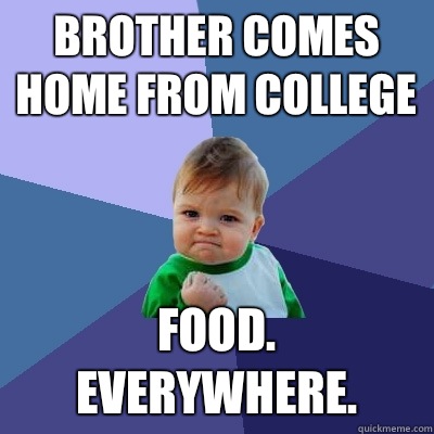 Brother comes home from college Food Everywhere - Success Kid
