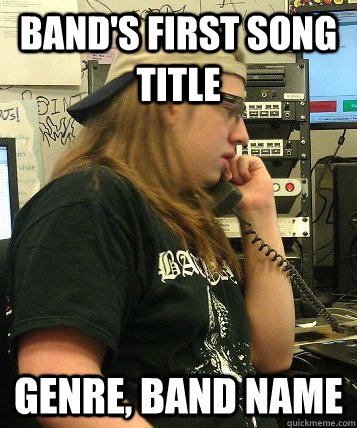 bands first song title genre band name -