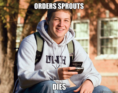 orders sprouts dies - College Freshman