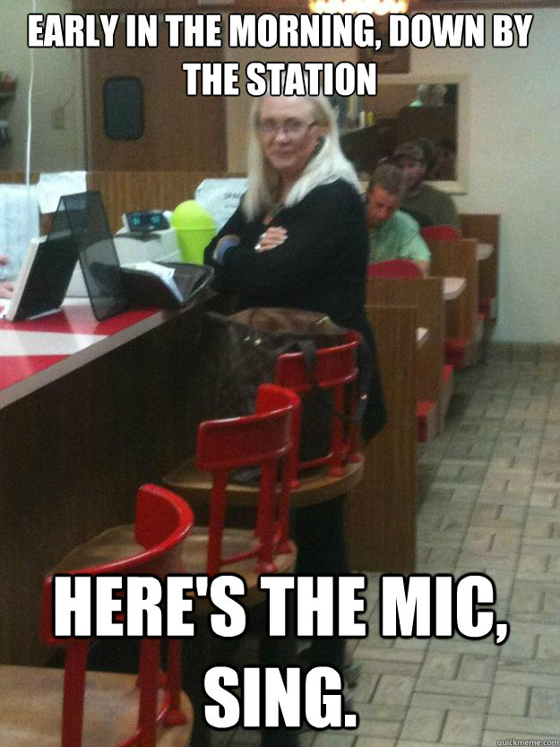 early in the morning down by the station heres the mic si - 