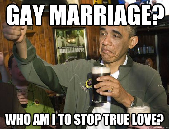 gay marriage who am i to stop true love - Upvoting Obama