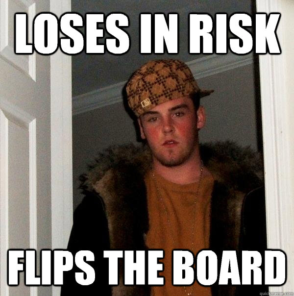 loses in risk flips the board - Scumbag Steve