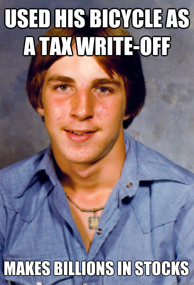 used his bicycle as a tax writeoff makes billions in stocks - Old Economy Steven