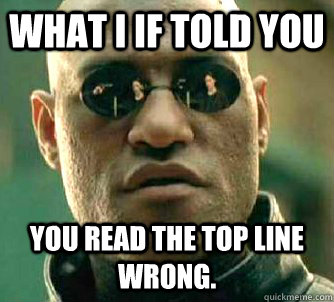 what i if told you you read the top line wrong - Matrix Morpheus