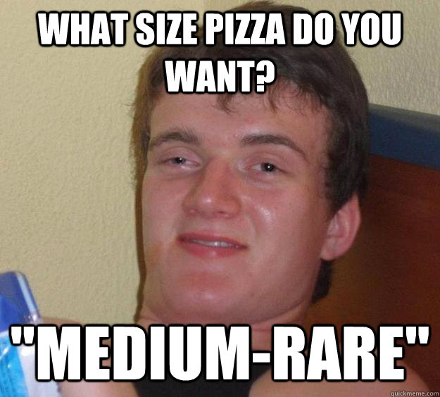 what size pizza do you want mediumrare - 10 Guy