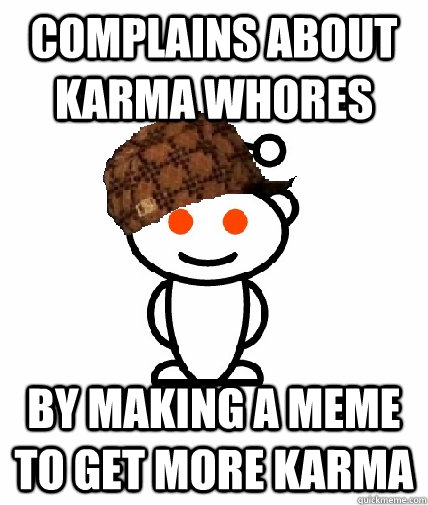 complains about karma whores by making a meme to get more ka - Scumbag Redditor