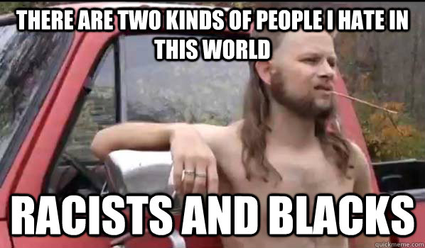 there are two kinds of people i hate in this world racists a - Almost Politically Correct Redneck