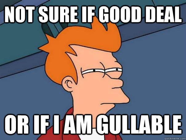 not sure if good deal or if i am gullable - Futurama Fry