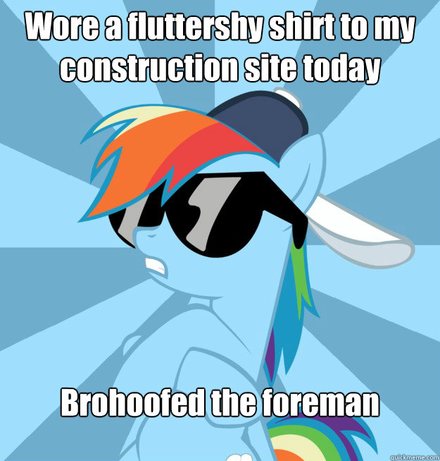 wore a fluttershy shirt to my construction site today brohoo - Socially Awesome Brony