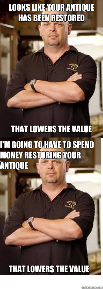 looks like your antique has been restored that lowers the v -