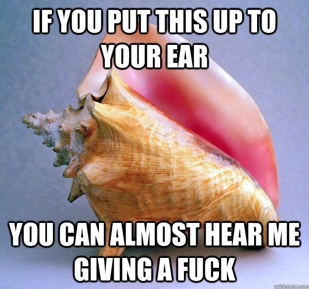 if you put this up to your ear you can almost hear me giving -