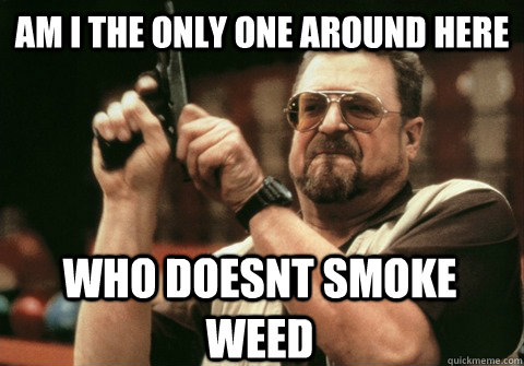 am i the only one around here who doesnt smoke weed - Am I the only one