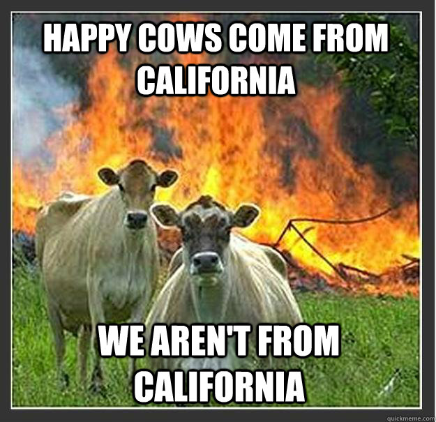 happy cows come from california we arent from california - Evil cows