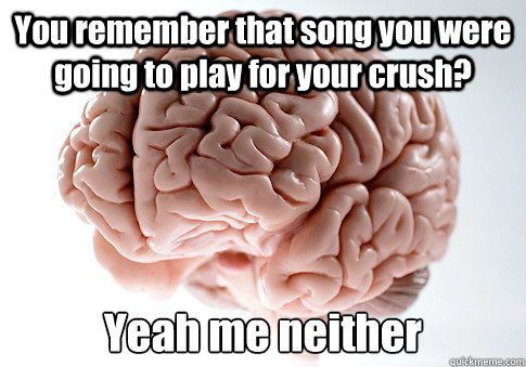 you remember that song you were going to play for your crush - Scumbag Brain