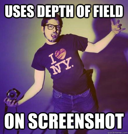uses depth of field on screenshot - hipster instagrammer