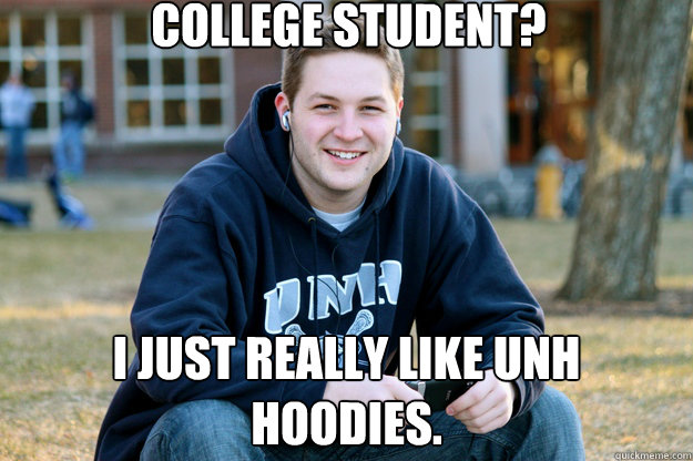 college student i just really like unh hoodies - Mature College Senior