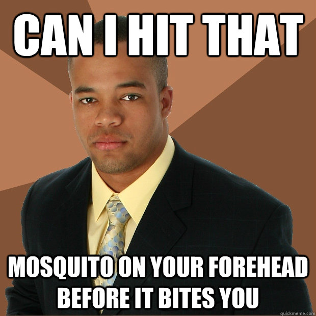can i hit that mosquito on your forehead before it bites you - Successful Black Man