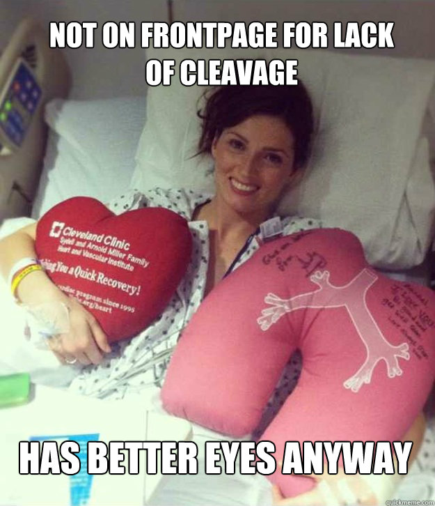 not on frontpage for lack of cleavage has better eyes anywa - Ridiculously Photogenic Surgery Girl