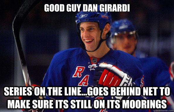 good guy dan girardi series on the linegoes behind net to - GGDG