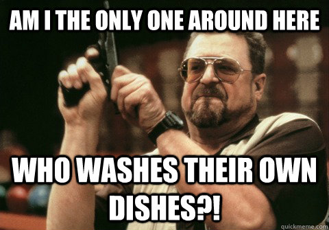 am i the only one around here who washes their own dishes - Am I the only one