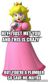hey i just met you and this is crazy but youre a plumber - Peach