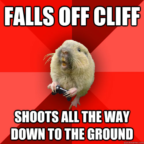 falls off cliff shoots all the way down to the ground - Gaming Gopher