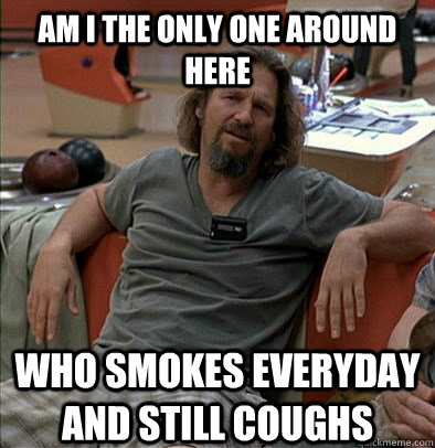 am i the only one around here who smokes everyday and still - The Dude