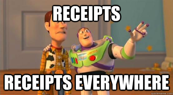 receipts receipts everywhere - Buzz Glitter