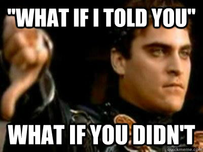 what if i told you what if you didnt - Downvoting Roman