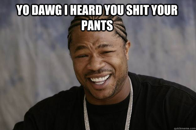 yo dawg i heard you shit your pants - Xzibit meme
