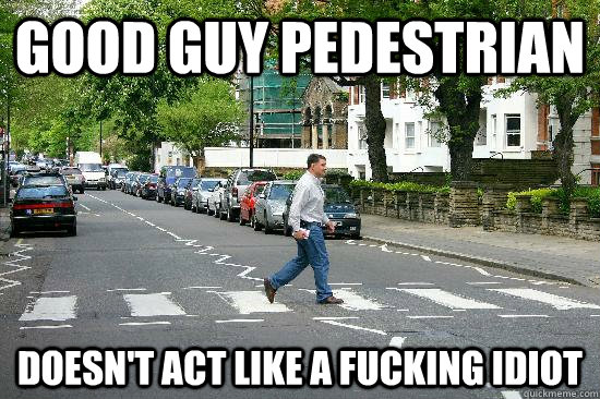 good guy pedestrian doesnt act like a fucking idiot - Good Guy Pedestrian