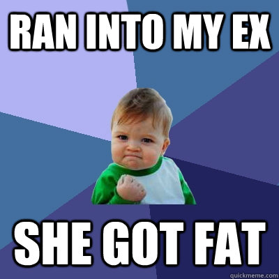 ran into my ex she got fat - Success Kid